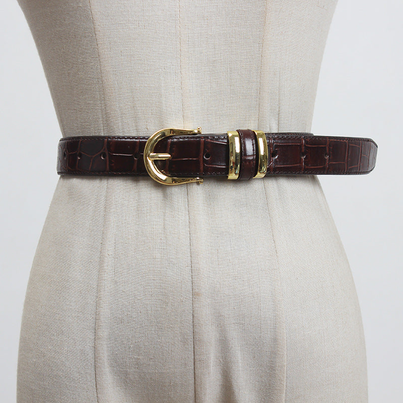 EXECUTIVE CROC LEATHER BELT