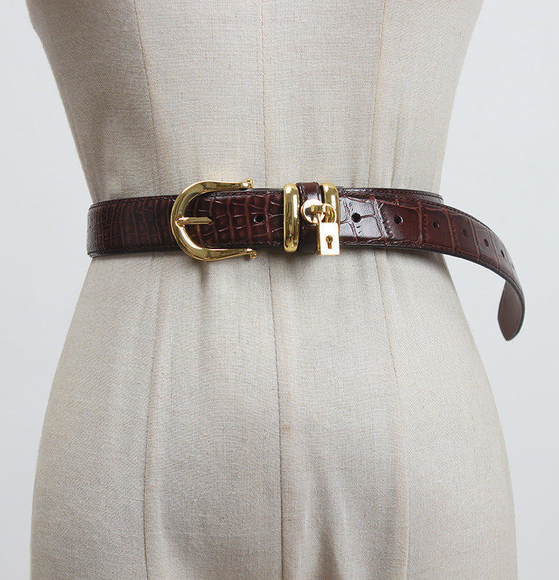 EXECUTIVE CROC LEATHER BELT