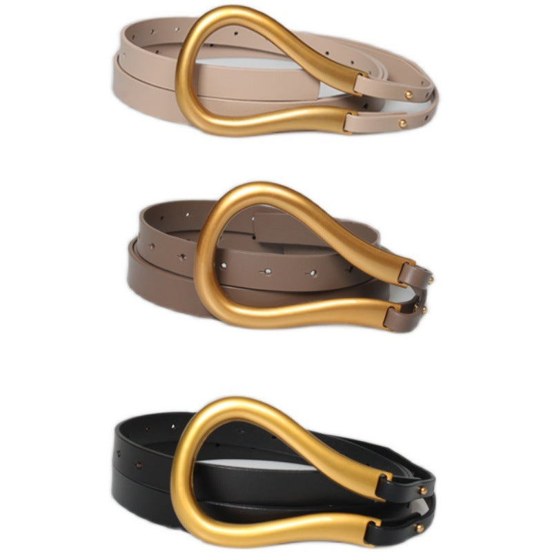 HORSE SHOE LEATHER BELT