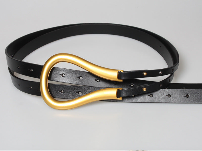 HORSE SHOE LEATHER BELT