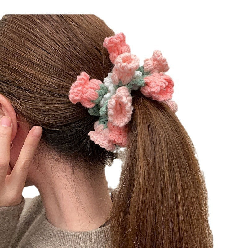 CROCHET ROSES HAIR TIE