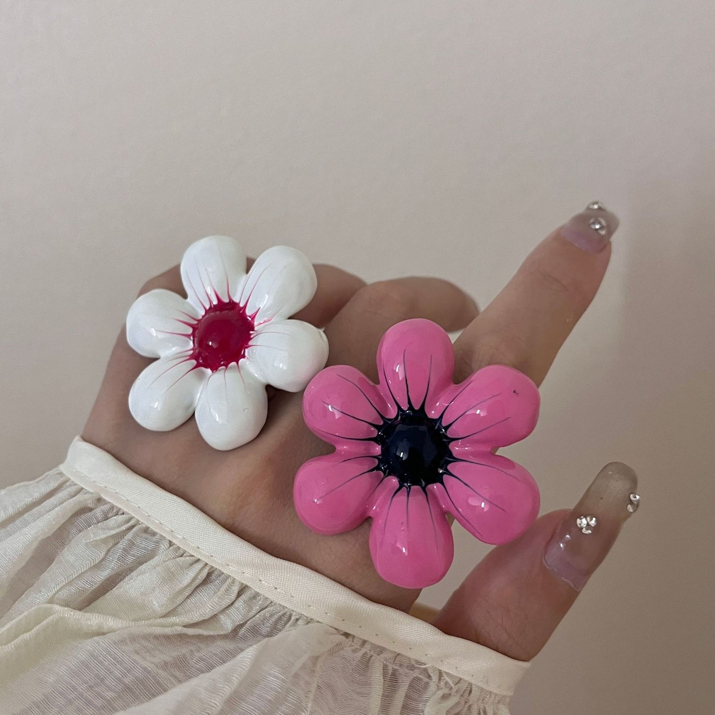 FLOWER ENAMEL RING