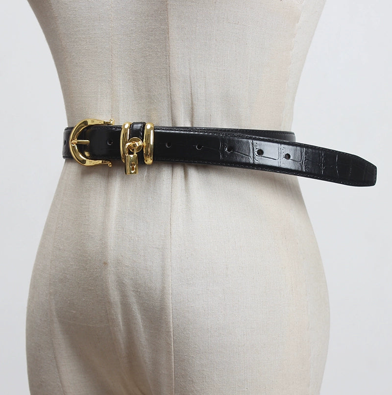 EXECUTIVE CROC LEATHER BELT