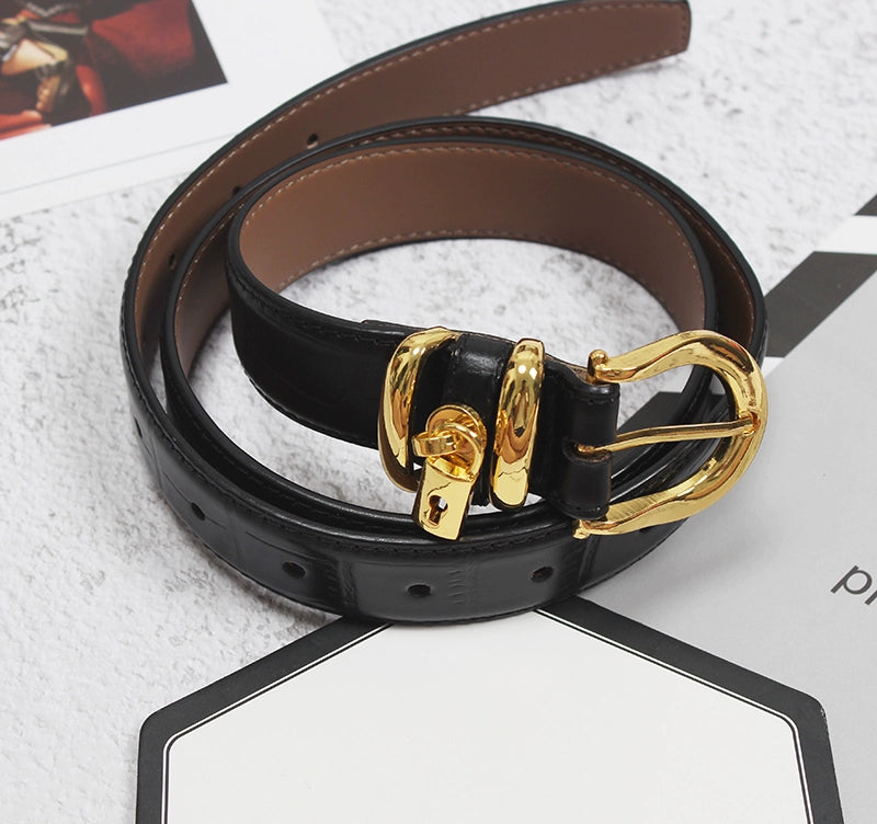 EXECUTIVE CROC LEATHER BELT