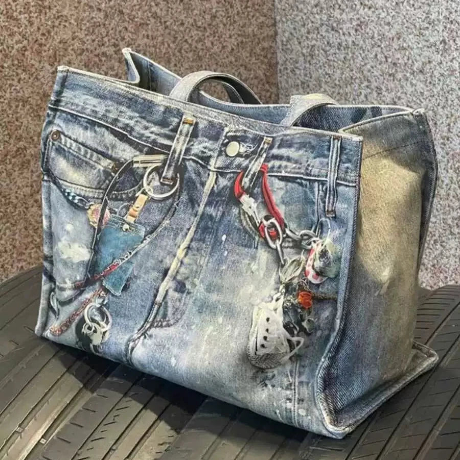 DENIM PAINT TOTE BAG