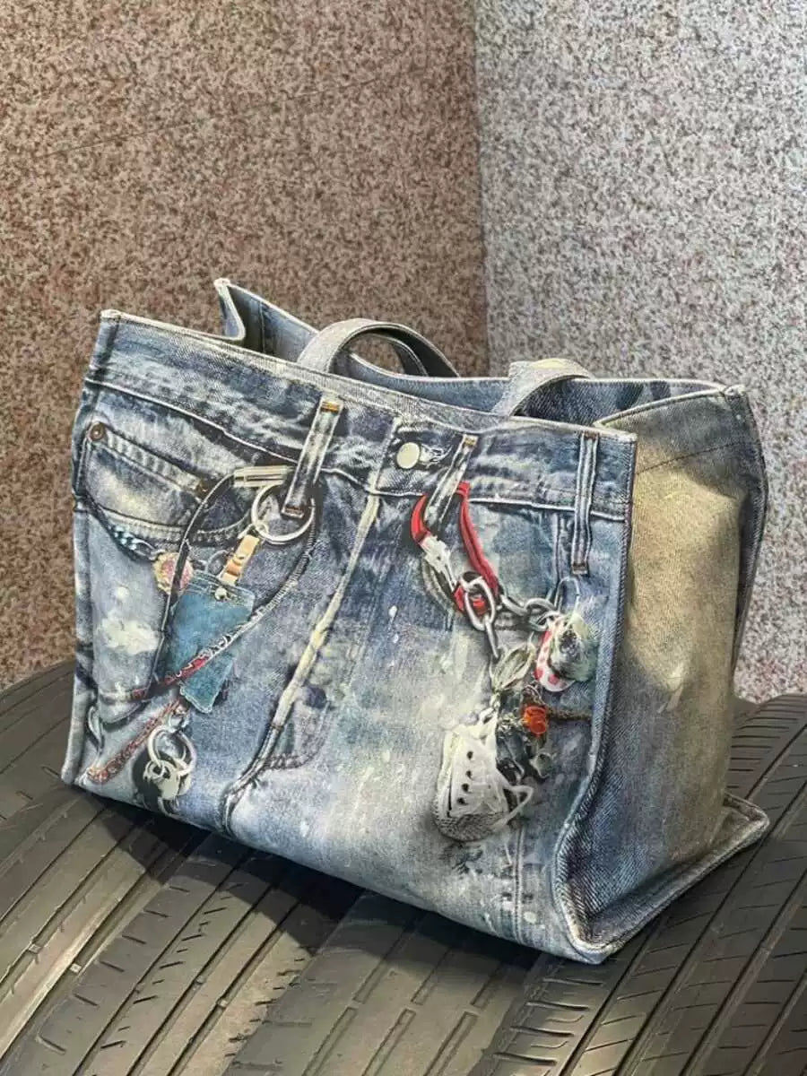 DENIM PAINT TOTE BAG