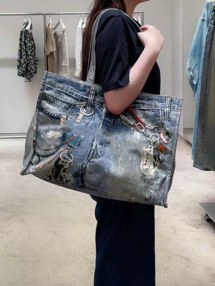 DENIM PAINT TOTE BAG