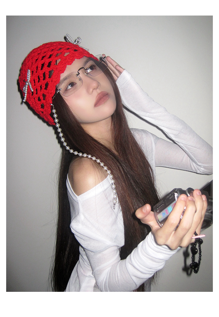 PEARL TASSEL  BEANIE