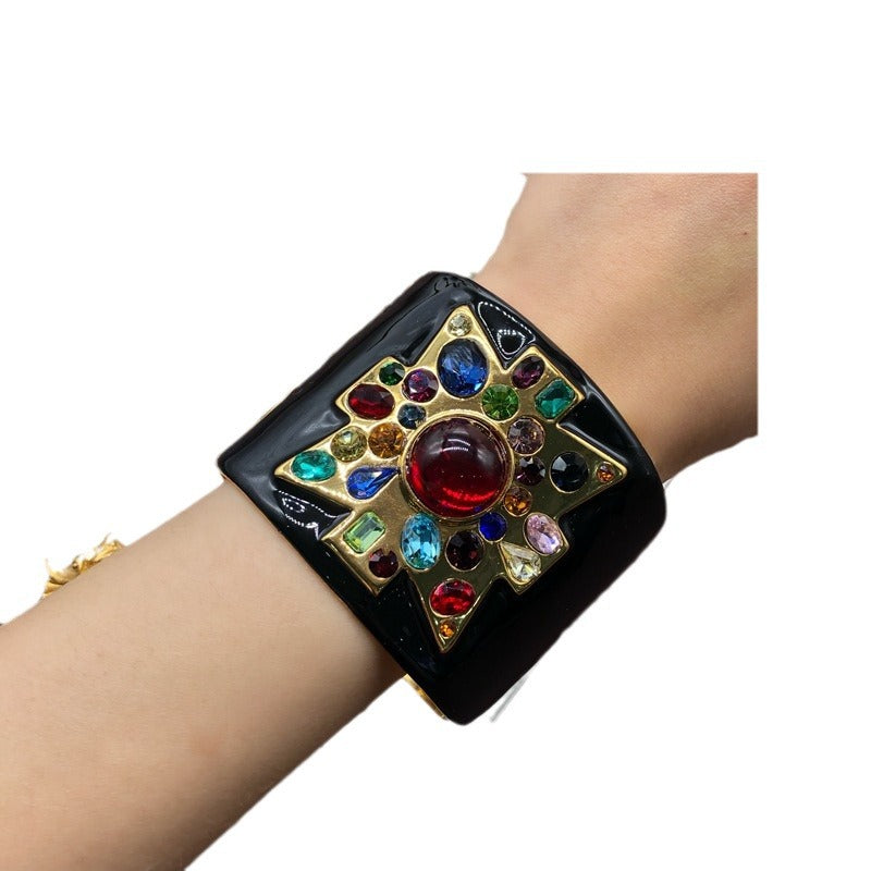 BEJEWELLED ENAMEL CUFF