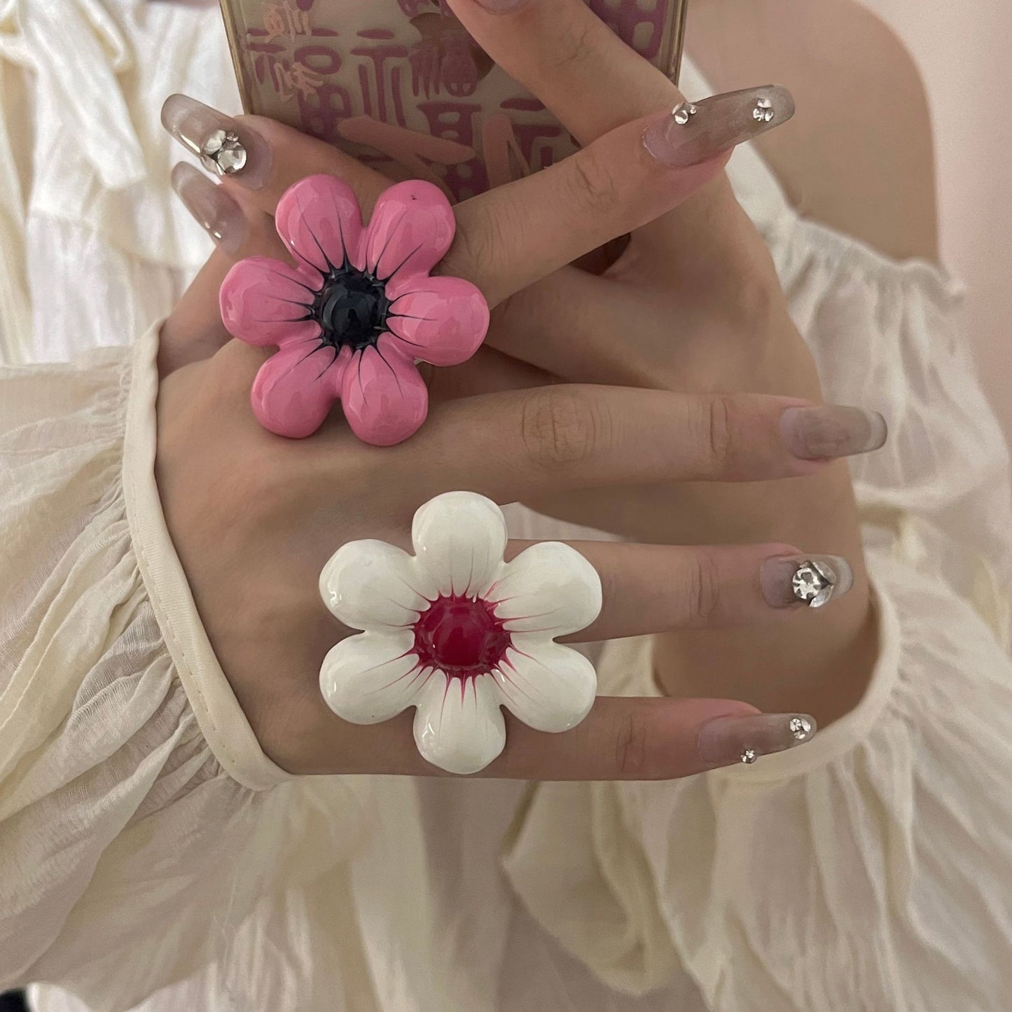 FLOWER ENAMEL RING