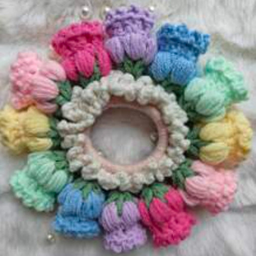 CROCHET ROSES HAIR TIE