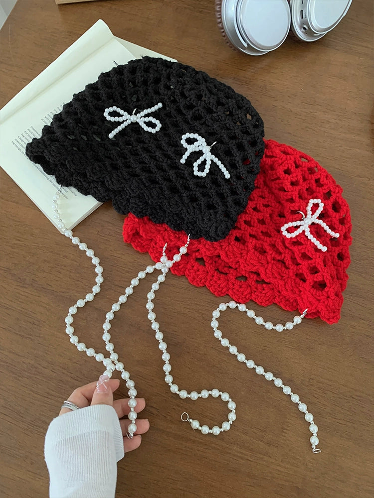 PEARL TASSEL  BEANIE