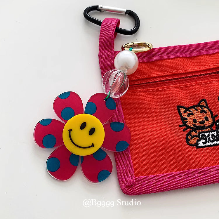 HAPPY FACE FLOWER BAG CHARMS