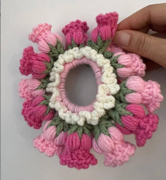 CROCHET ROSES HAIR TIE