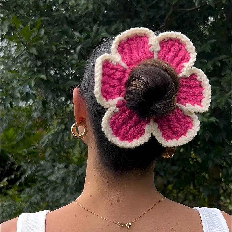 CROCHET FLOWER HAIR TIE