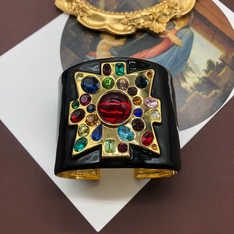 BEJEWELLED ENAMEL CUFF