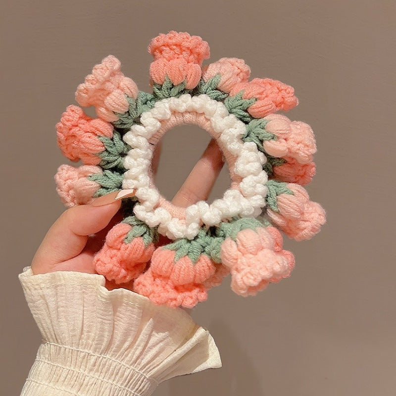 CROCHET ROSES HAIR TIE