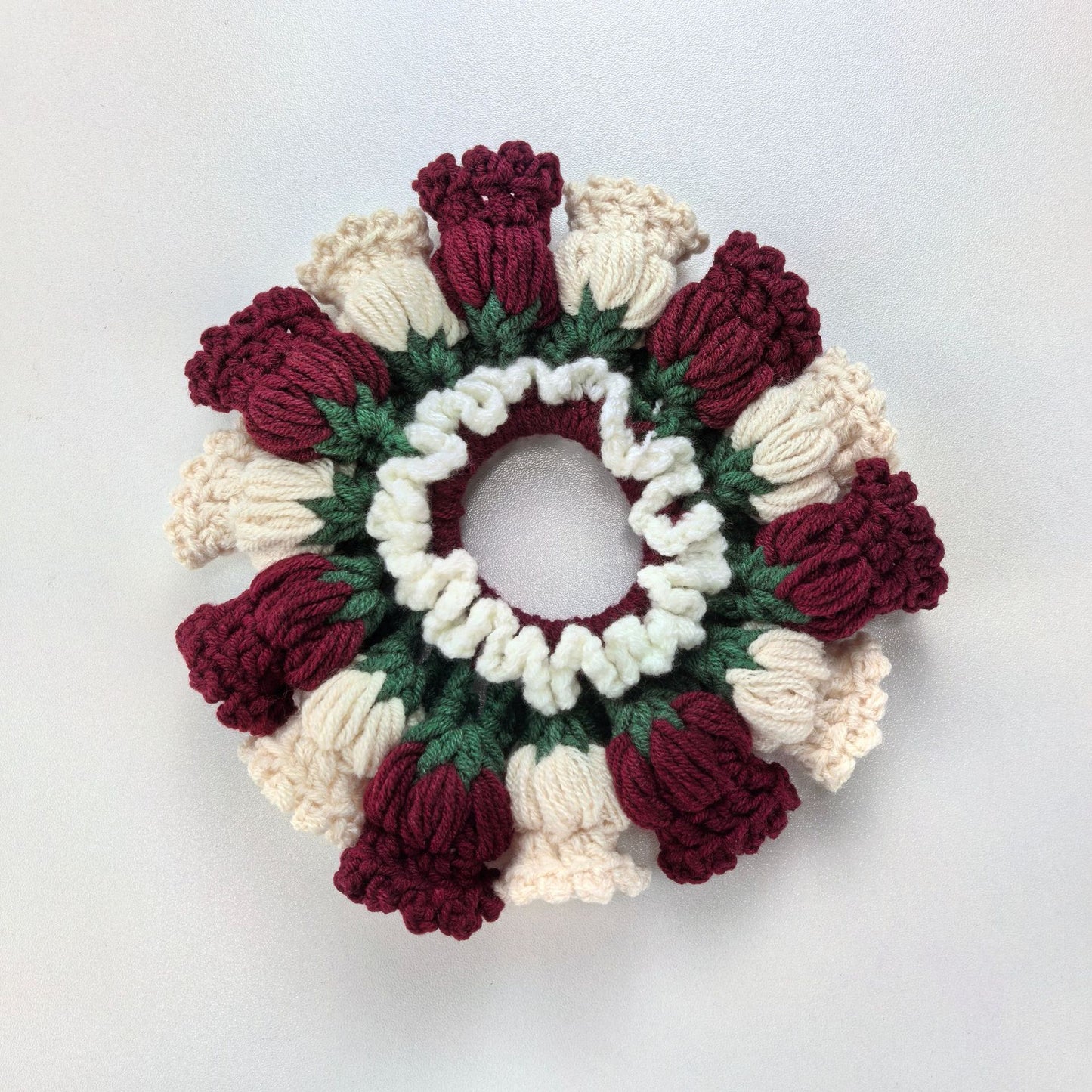 CROCHET ROSES HAIR TIE