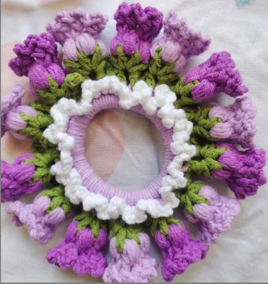 CROCHET ROSES HAIR TIE