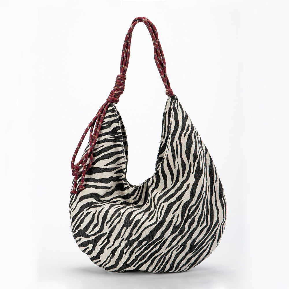 ZEBRA CRESCENT CANVAS BAG