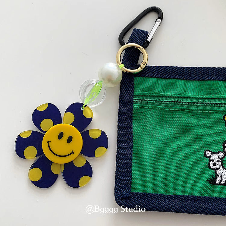 HAPPY FACE FLOWER BAG CHARMS