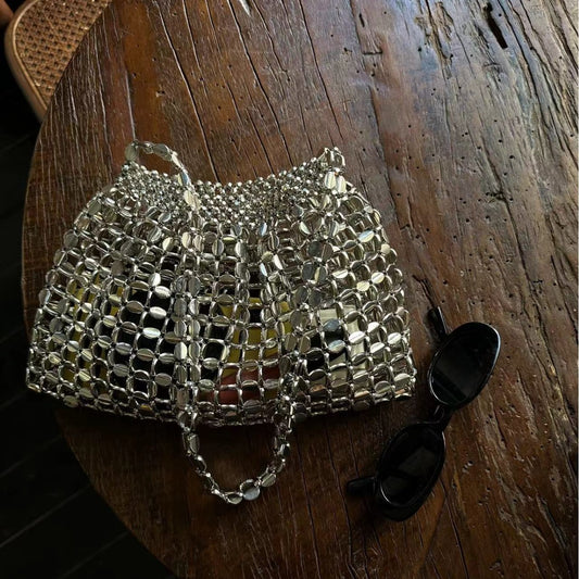 SILVER DISCO BAG