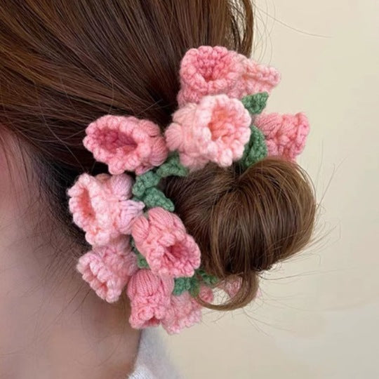 CROCHET ROSES HAIR TIE