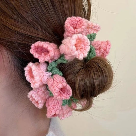 CROCHET ROSES HAIR TIE