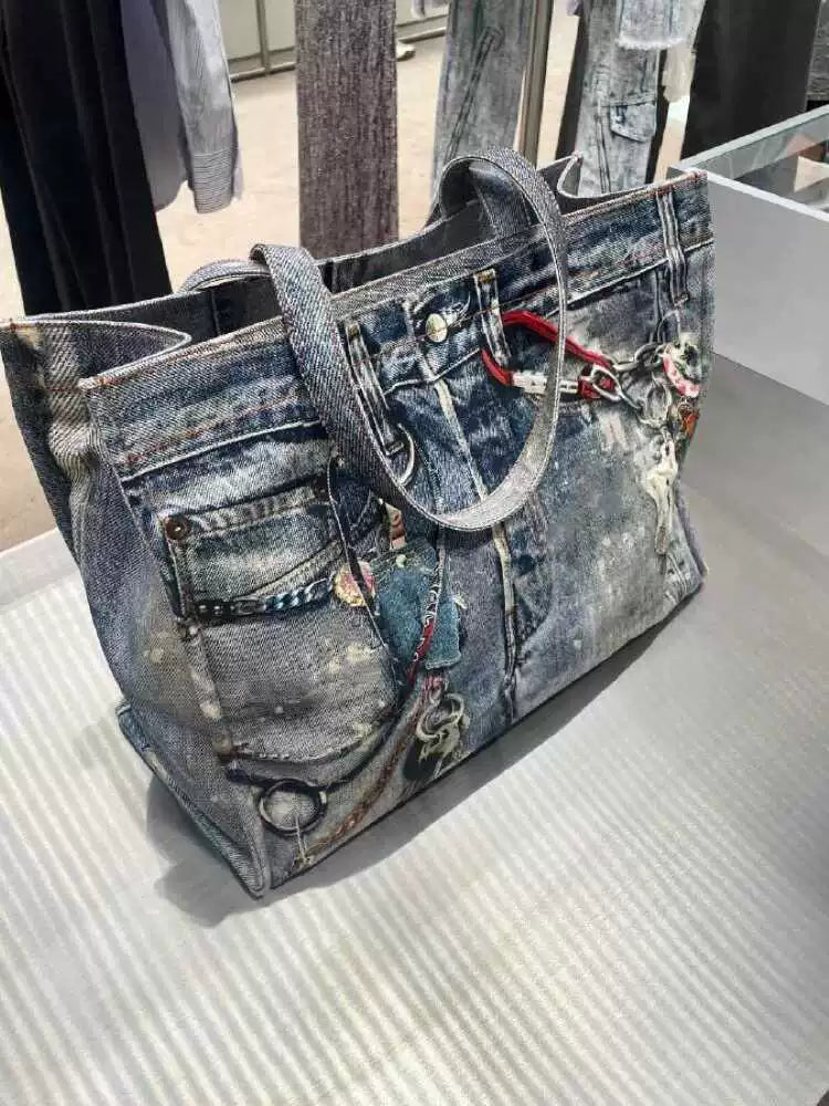 DENIM PAINT TOTE BAG